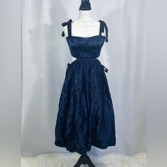 ULLA JOHNSON metallic midi dress size 8 - Picture 5 of 12